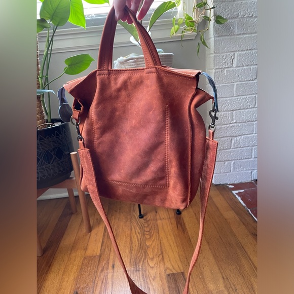 Nana By Sally Geometry Satchel Handbag Genuine Leather - Picture 4 of 13